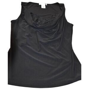 WHBM Sleeveless Blouse, Tank, Lace Underlay, Ln, Women's Small